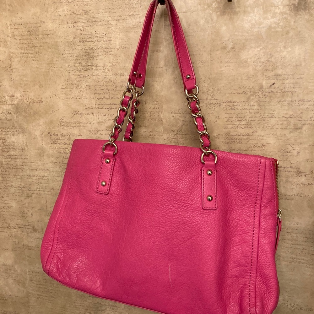 Kate Spade Hot Pink Leather Chain Straps Handbag - Picture 3 of 16